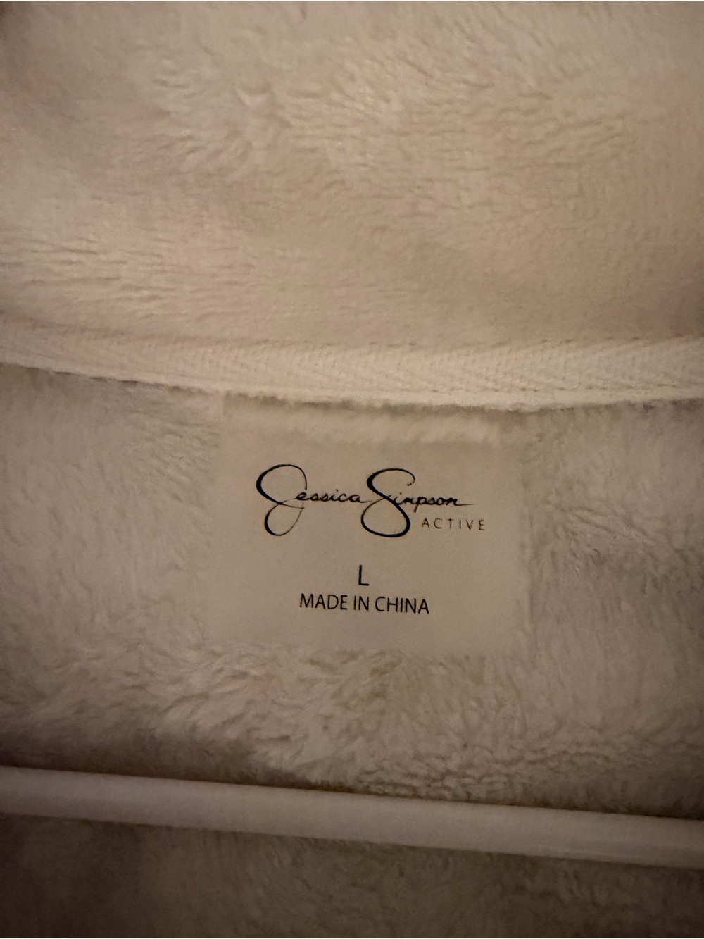 Jessica Simpson Cream Plush Fleece Robe - Soft Lining